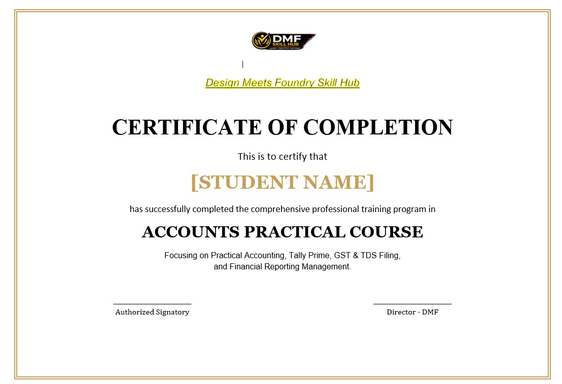 DMF SkillHub Course Completion Certificate